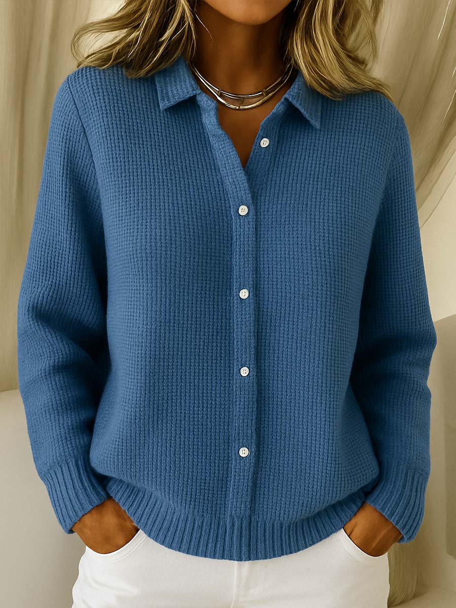 Beatrix - Collared Knit Cardigan